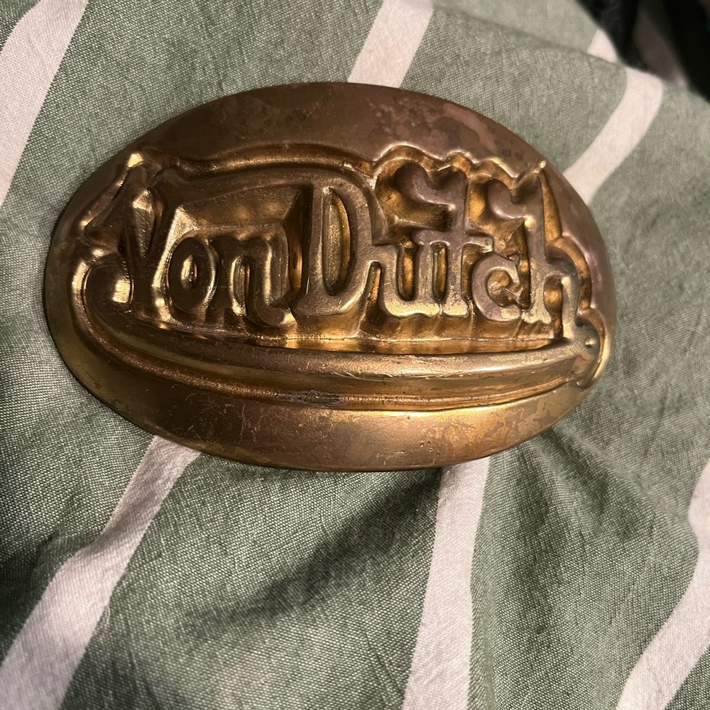 Von dutch belt buckle vintage brass